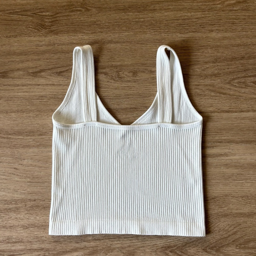 Free People Solid Rib Brami Top White XS/S - Picture 4 of 4